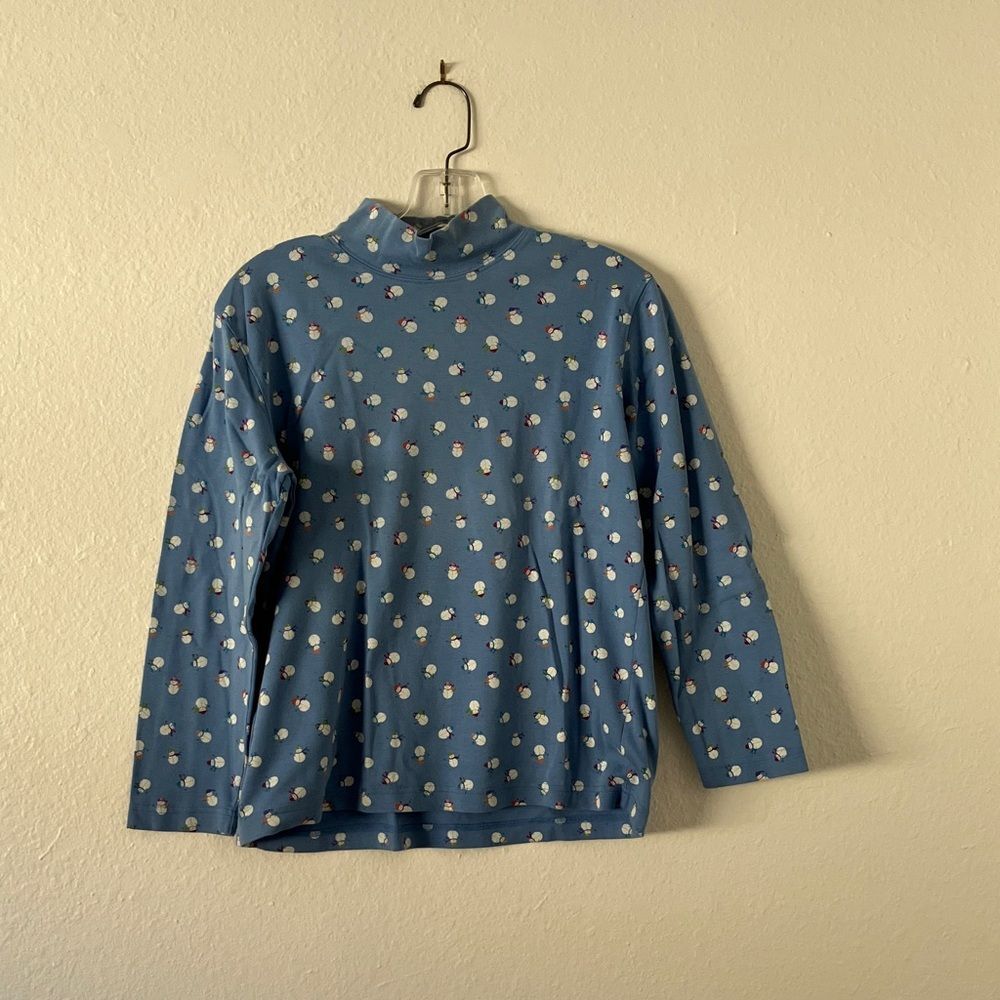 Blue Talbots Christmas Turtleneck
